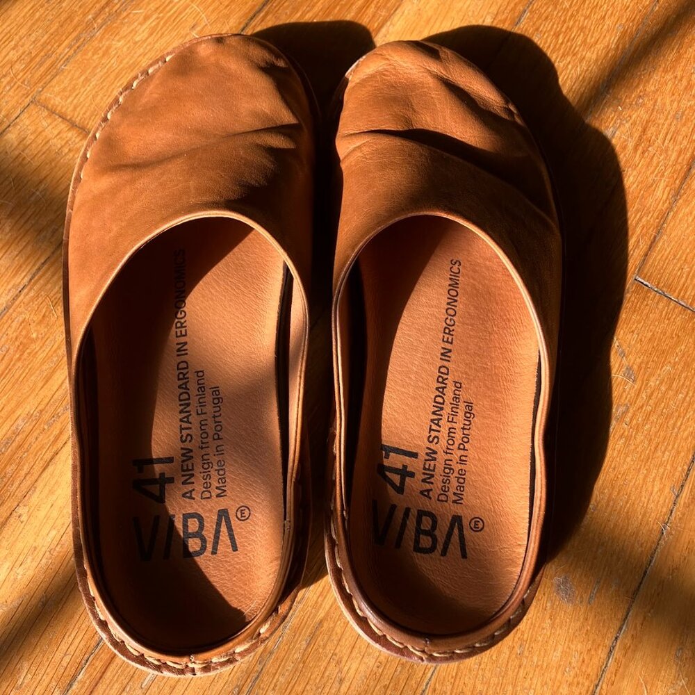 VIBAe ROMA Leather Cognac Brown Mule size 41